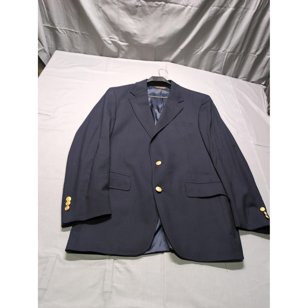 Brooks Brothers Blazer Mens 41L Wool Brooksease Gold Button Classic Made in USA